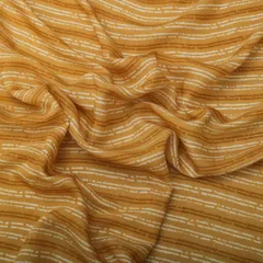Latte Brown Muslin Stripe Print Fabric