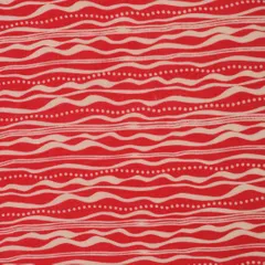 Tart Red Muslin Flowy Stripe Pattern Print Fabric