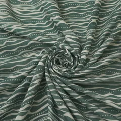 Coin Grey Muslin Flowy Stripe Pattern Print Fabric