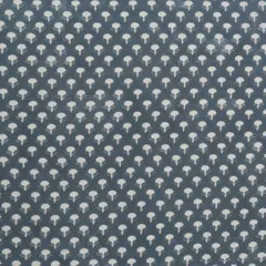 Slate Grey Muslin Floral Pattern Print Fabric