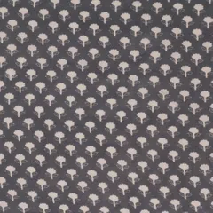 Stone Grey Muslin Floral Pattern Print Fabric