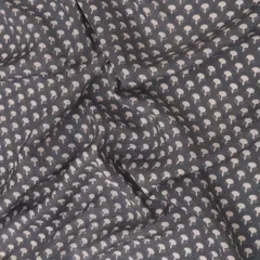 Stone Grey Muslin Floral Pattern Print Fabric