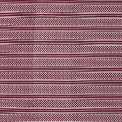 Burgundy Red and White Stripe Print Cotton Fabric
