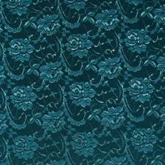 Oxford Blue Floral Chantilly Net Fabric