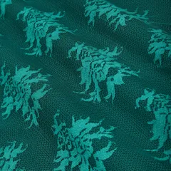 Turquoise Blue Floral Chantilly Net Fabric