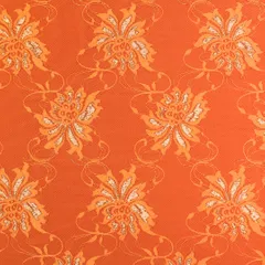 Fire Orange Floral Chantilly Net Fabric