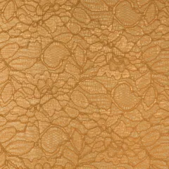 Mustard Golden Floral Chantility Lace Fabric