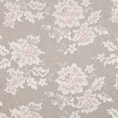 Graphite Gray Floral Chantility Net Fabric