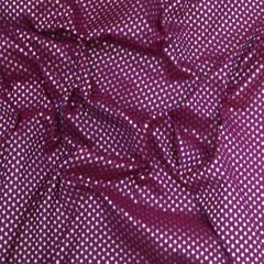 Purple Brocade Gold Zari Booti Paudi Embrodiery Fabric