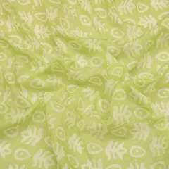 Mint Green Ethnic Print Chanderi Fabric