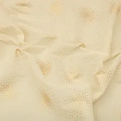 Pearl White Shimmering Lurex Cotton Fabric
