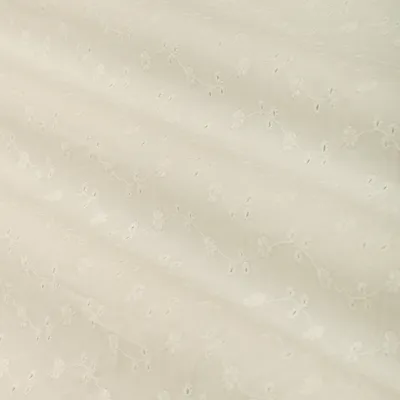 Pearl White Chikankari Cotton Fabric