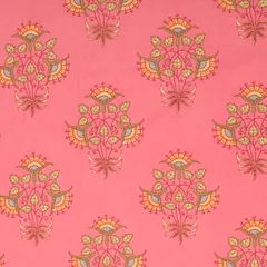 Bubblegum Pink Floral Print Cambric Cotton Fabric