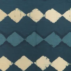 Blue-Toned Checked Stripe Print Cotton Fabric