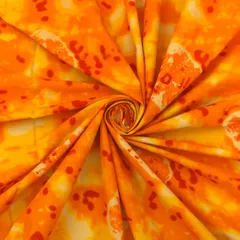 Sunset Orange Tie-Dye Print Cotton Fabric