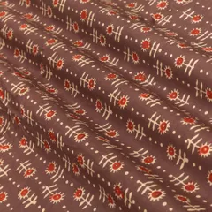 Forest Brown Motif Print Cotton Fabric