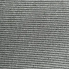 Steel Grey Striped Print Linen Cotton Fabric