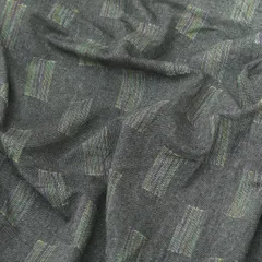 Steel Grey Textured Print Linen Cotton Fabric