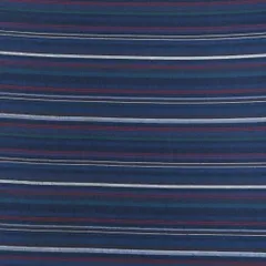 Navy BLue Striped Print Linen Fabric