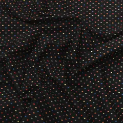 Jet Black Jacquard Weave Georgette Fabric