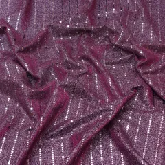 Dark Pink Shimmer Golden Work Lycra Fabric