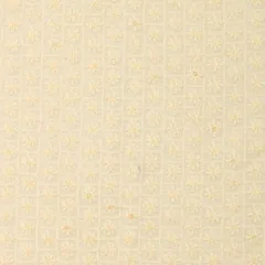 Frost White Geogette Sequin Sippi Embroidery Fabric