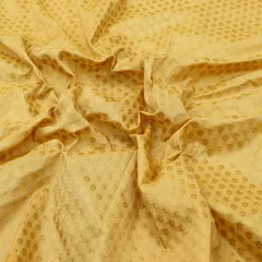 Burlywood Brown Brocade Gold Zari Booti Embroidery Fabric