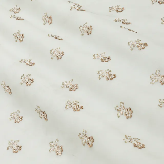Daffodil White Sequins Embroidery Georgette