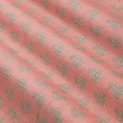 Blush Pink Motif Print Chanderi Handloom
