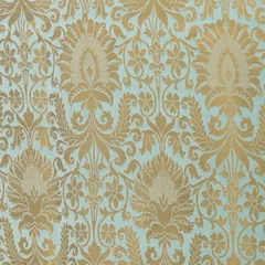 Sky Blue and Gold Weave Semi Brocade