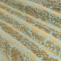 Sky Blue and Gold Weave Semi Brocade