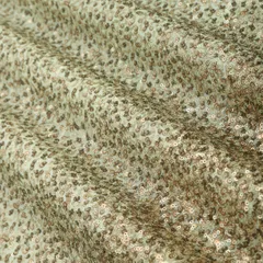 Tea Green Chinon Sequin Embroidery Fabric
