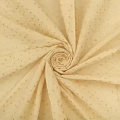 Off-White Threadwork Embroidery Kora Cotton Fabric