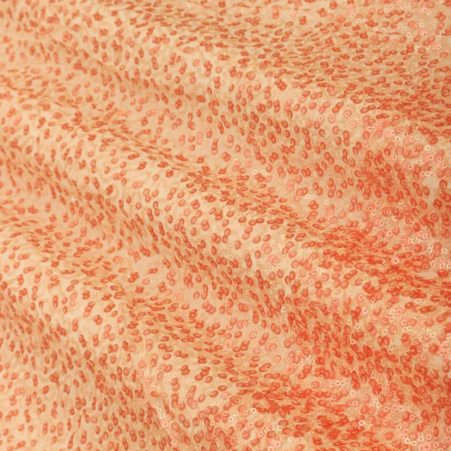 Blush Pink Georgette Sequins Embroidery Georgette Fabric