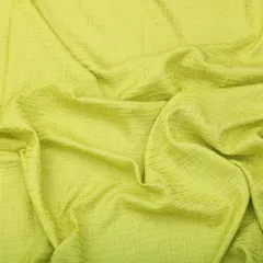 Lime Green Threadwork Embroidery Nokia Silk Fabric