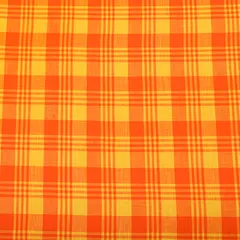 Canary Yellow and Orange Pleated Print Cotton Linen Fabric