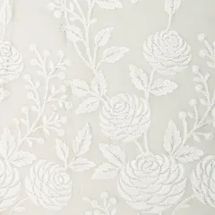 Pearl White Embroidery Georgette Fabric