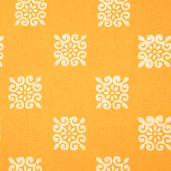 Canary Yellow Cotton Batik Print ThreadworkEmbroidery Fabric