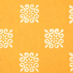 Canary Yellow Cotton Batik Print ThreadworkEmbroidery Fabric
