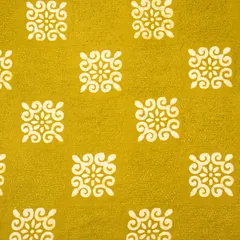Moss Green Cotton Batik Print ThreadworkEmbroidery Fabric