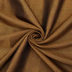 Coffee Brown Semi Stripe Pattern Brocade Fabric