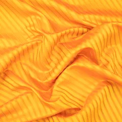 Bright Yellow Semi Brocade Stripe Pattern Fabric