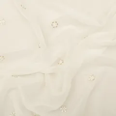 Snow White Georgette Sequin Fabric