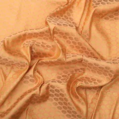 Baby Pink Satin Brocade Booti Golden Zariwork Fabric