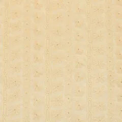 Ivory Georgette Lucknowi Chikankari Embroidery Fabric