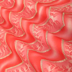 Pink Chinon Sequin Embroidery Fabric