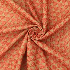Hot Pink Jute Floral Threadwork Embroidery Fabric