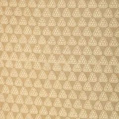Light Brown Jute Floral Threadwork Embroidery Fabric