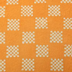 Fire Orange Cotton Batik Print Threadwork Fabric