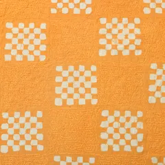 Fire Orange Cotton Batik Print Threadwork Fabric
